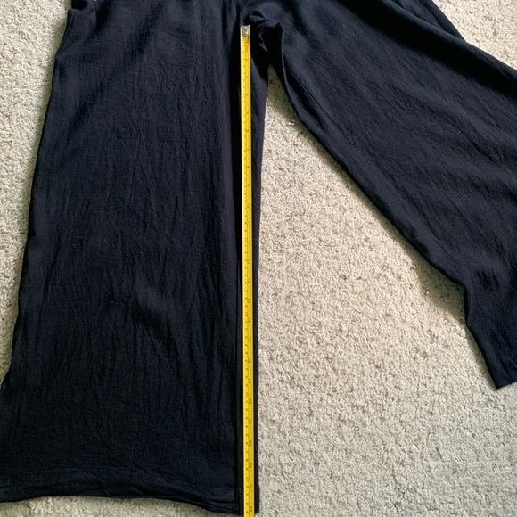 Ann Taylor Loft linen fluid drapey wide leg pants XS extra small black paper bag - Picture 7 of 10